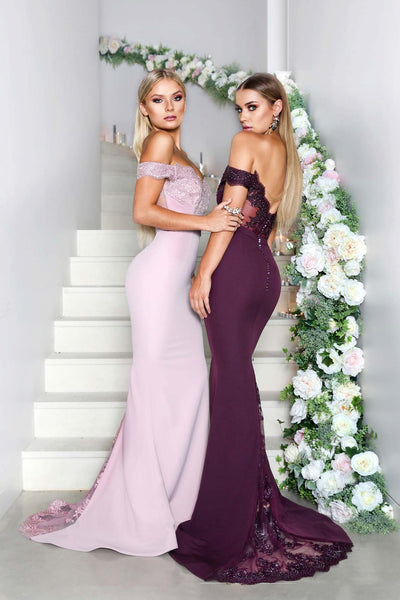 Plum long outlet gown