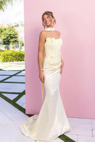 Woman in yellow formal dress