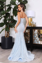 Cinderella Blue sequin formal gown