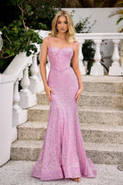 Pink sequin formal gown PS22036PINKMULTI