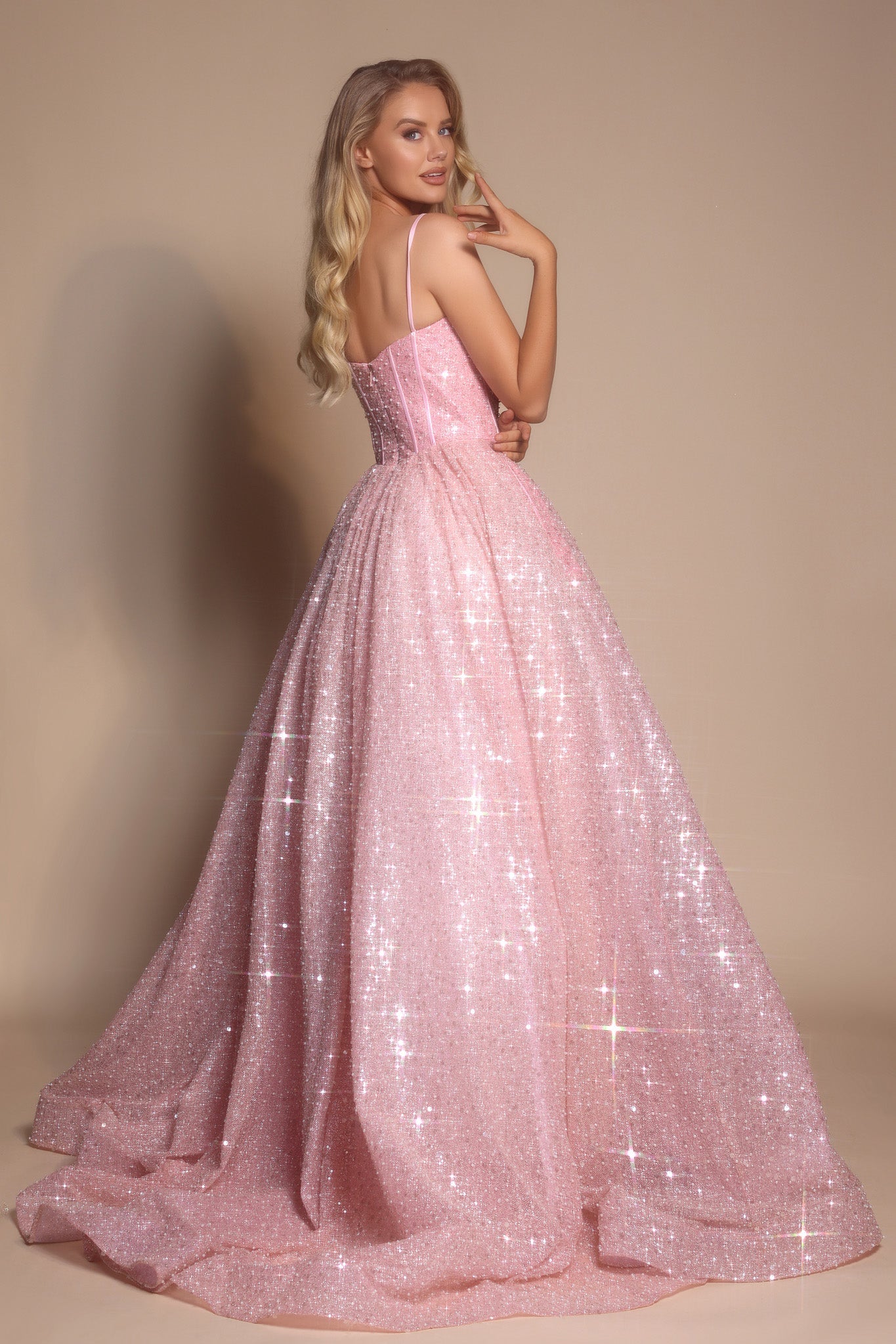 Bright Pink PS25308 Sparkle Gown