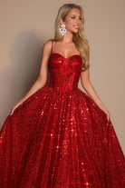 Red sequin gown PS25308