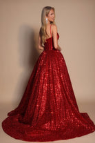 Red sequin gown PS25308