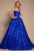 Royal Blue Sequin Gown - PS25308