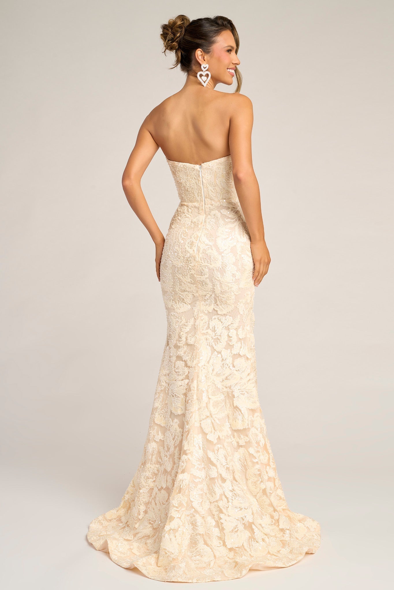 Cream lace mermaid gown