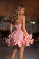 PS25671E-Pink-04 strapless ruffled mini dress