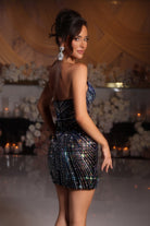 PS25712 Black Sparkle Mini Dress