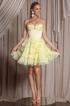 Yellow cocktail dress PS25799