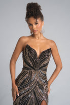 Black and gold formal gown PS25984C