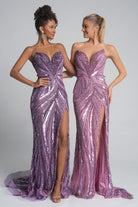 PS25984C Lilac & Pink Beaded Gowns