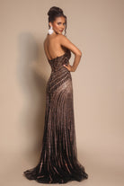 Black sequin evening gown, PS26004