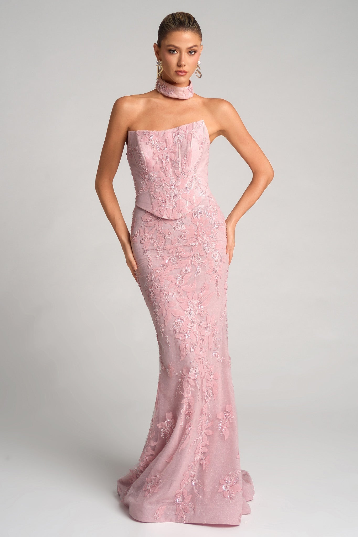 Pink formal gown PS26005
