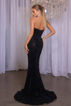 Black strapless gown PS26010-03