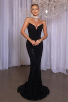 Black glitter evening gown, PS26010-04