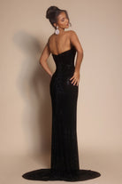 Black strapless formal gown PS26026