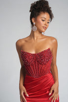 Red beaded corset dress - PS26041