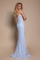 Light blue formal gown, style PS26052