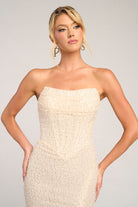 PS26309E Crean dress on a model