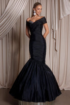 PS26320E Black Off-the-Shoulder Gown