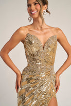 Gold sequin gown PS26413C