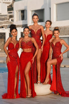 Red dresses, group of women, PS26416C, PS26429C, PS26411C, PS26401C, PS26407C