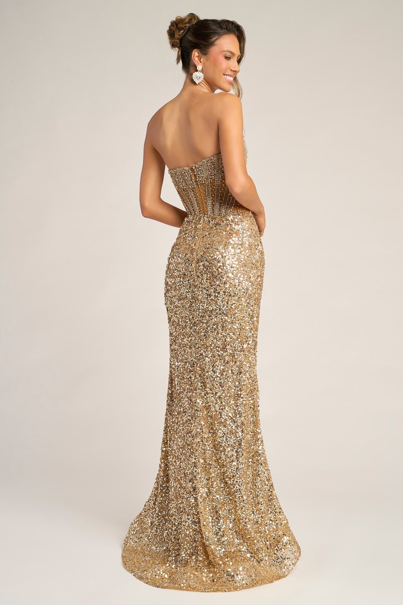 Gold Sequin Gown PS26430C