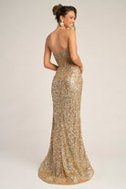 Gold Sequin Gown PS26430C