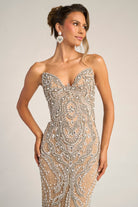 Nude Gold embellished gown PS26446C