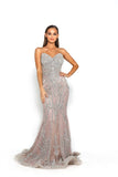 PS3015 SILVER BLUSH COUTURE DRESS