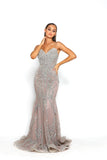 PS3015 SILVER BLUSH COUTURE DRESS