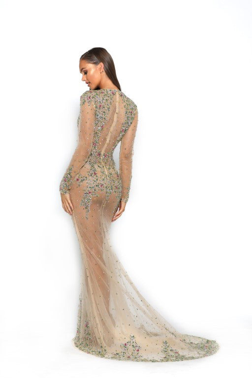 PS3018 BRONZE AB COUTURE DRESS